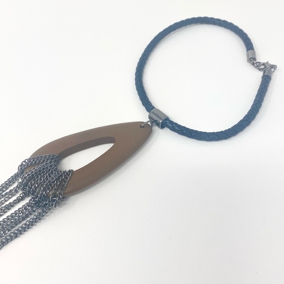 New Free People Cowboys Don’t Cry Necklace Western Fringe Leather - Picture 5 of 8